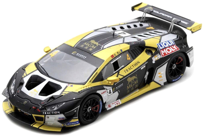 Lamborghini HURACAN GT3 EVO #4 LING KANG 4th MACAU GT CUP 2022 sort/guld/hvid 1:43