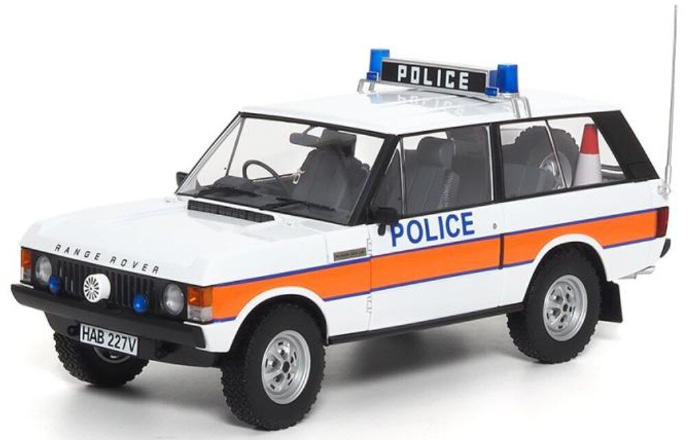 LAND ROVER RANGE ROVER POLICE 1980 WHITE ORANGE BLUE 1:18