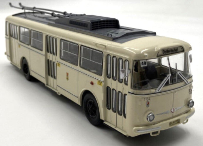 SKODA 9TR AUTOBUS FILOBUS TRASPORTO PUBBLICO 1961 CREAM GREY 1:43