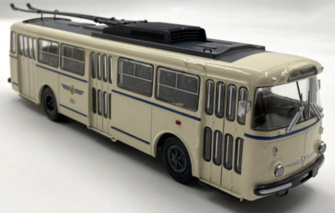 SKODA 9TR AUTOBUS FILOBUS TRASPORTO PUBBLICO 1961 CREAM GREY BLUE 1:43