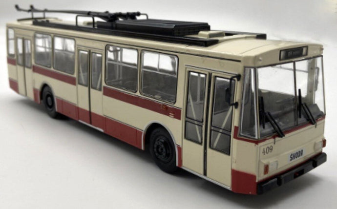 SKODA 14TR AUTOBUS FILOBUS TRASPORTO PUBBLICO 1972 CREAM RED 1:43