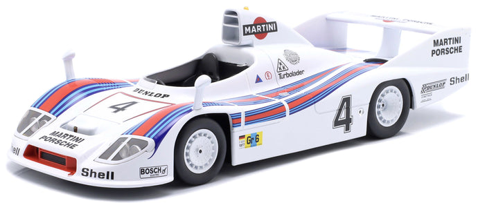 PORSCHE 936/77 2.1L TWIN TURBO TEAM MARTINI RACING PORSCHE SYSTEM N 4 WINNER 24h LE MANS 1977 JACKY ICKX - HURLEY HYWOOD - JURGEN BARTH WHITE RED BLUE 1:18