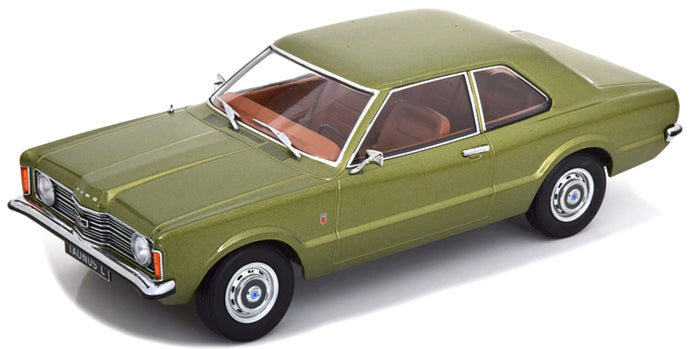 FORD ENGLAND TAUNUS L COUPE 1971 LIGHT GREEN MET 1:18
