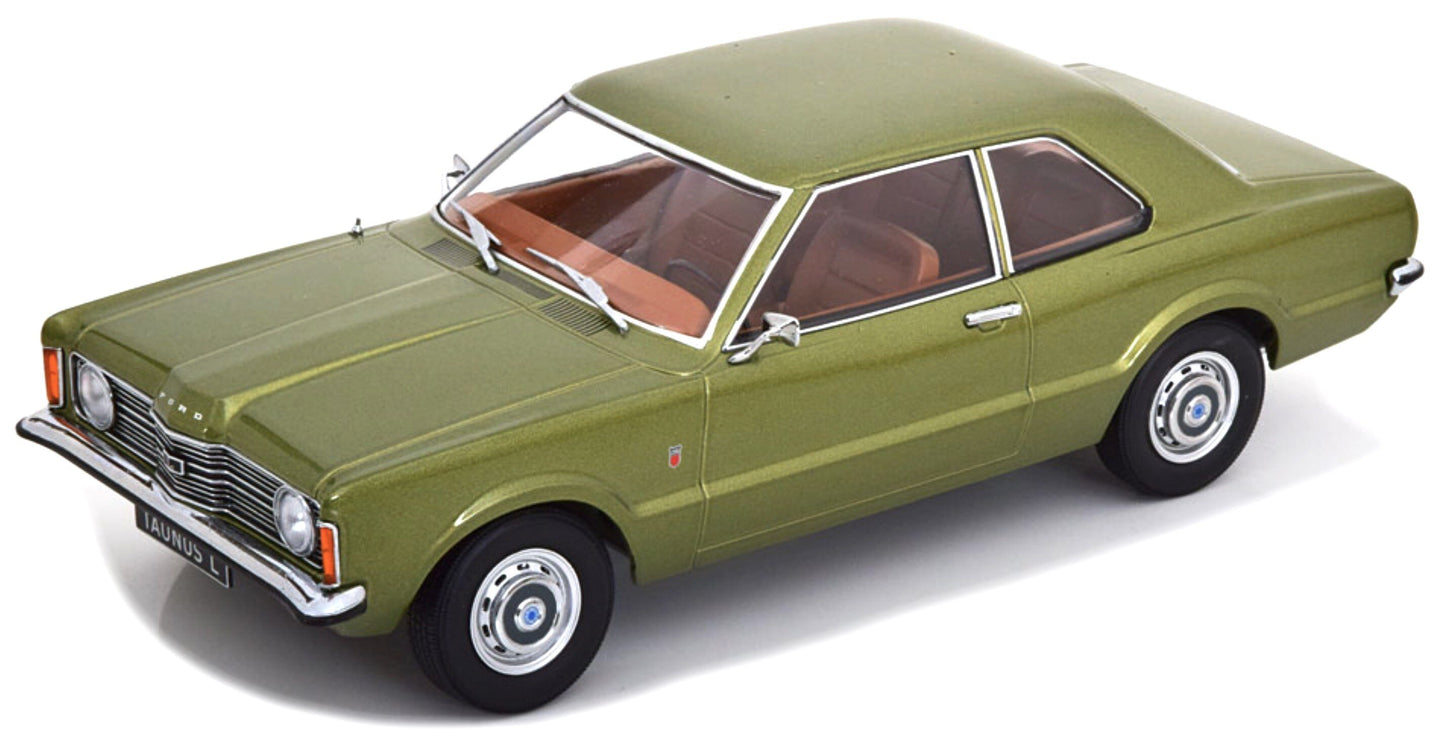 FORD ENGLAND TAUNUS L COUPE 1971 LIGHT GREEN MET 1:18
