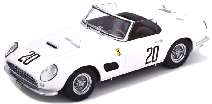 FERRARI 250 GT SWB 3.0L V12 CALIFORNIA SPIDER TEAM NART N 20 24h LE MANS 1960 BILL STURGIS - JO SCHLESSER WHITE 1:18