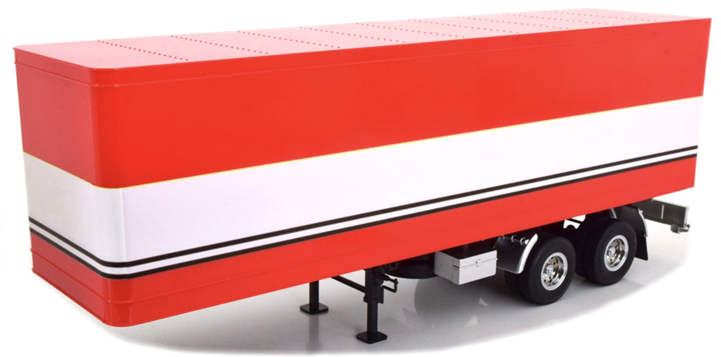 TRAILER TRAILER FOR TRUCK - RIMORCHIO RED WHITE 1:18
