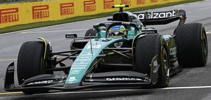 ASTON MARTIN ARAMCO COGNIZANT FORMULA ONE TEAM AMR23 #14 FERNANDO ALONSO 2ND CANADA GP 2023 grøn/sort/gul 1:43