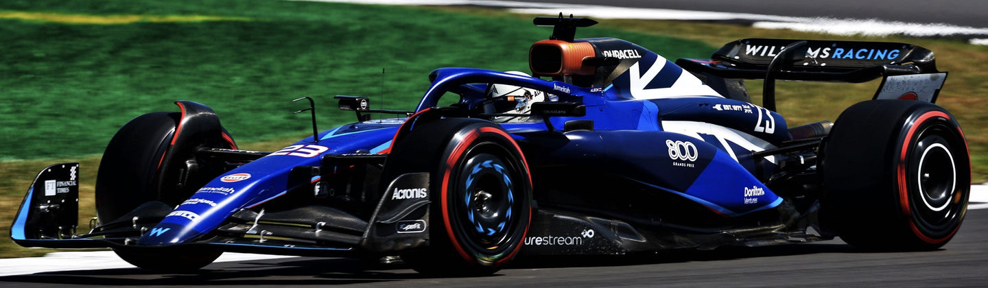 WILLIAMS F1 FW45 TEAM WILLIAMS RACING N 23 (800th GP) BRITISH GP 2023 ALEXANDER ALBON BLUE 1:18