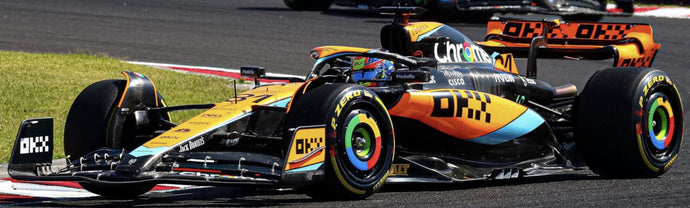 McLAREN F1 MCL60 TEAM McLAREN N 81 HUNGARIAN GP 2023 OSCAR PIASTRI WHITE ORANGE BLACK 1:43