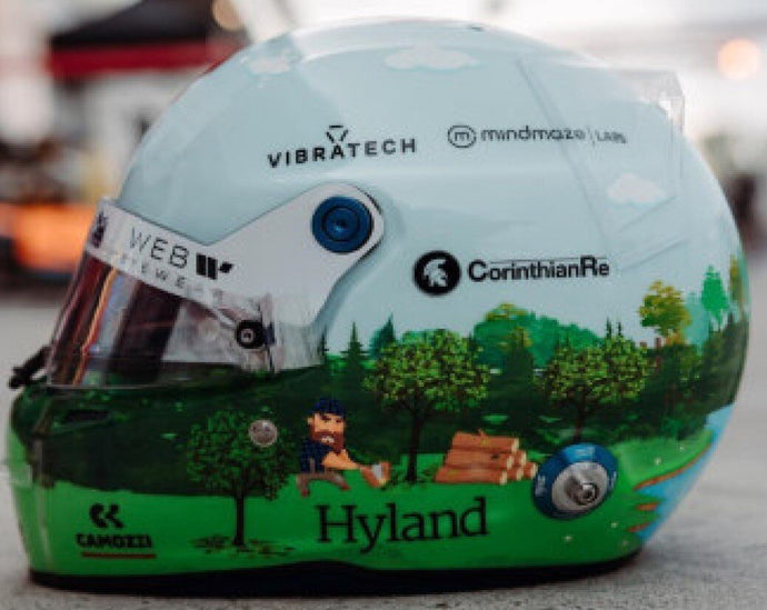 BELL HELMET F1 CASCO HELMET ALFA ROMEO C43 TEAM STAKE N 24 CANADA GP 2023 GUANYU ZHOU WHITE GREEN 1:5