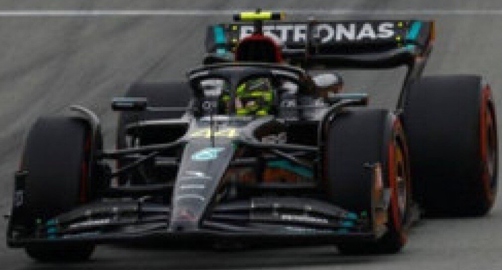 MERCEDES-AMG PETRONAS FORMULA ONE TEAM F1 W14 E PERFORMANCE #44 LEWIS HAMILTON 2nd SPANISH GP 2023 sort/turkis 1:43