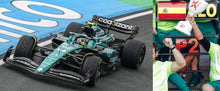 Indlæs billede til gallerivisning ASTON MARTIN ARAMCO COGNIZANT F1 TEAM AMR23 #14 FERNANDO ALONSO 2nd DUTCH GP 2023 + PITBOARD grøn/sort/gul 1:43