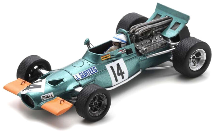 Brm P139 #14 JOHN SURTEES BRITISH GP 1969 grøn/orange 1:43