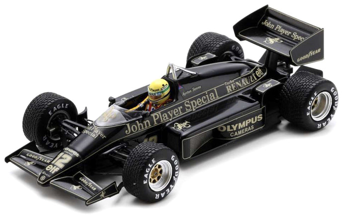 Lotus 97T #12 AYRTON SENNA WINNER PORTUGAL GP 1985 sort/guld 1:43