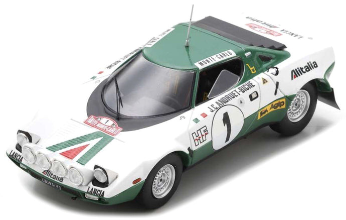 Lancia STRATOS HF #1 ANDRUET/JOUANNY RALLY MONTE CARLO 1975 hvid/grøn 1:43