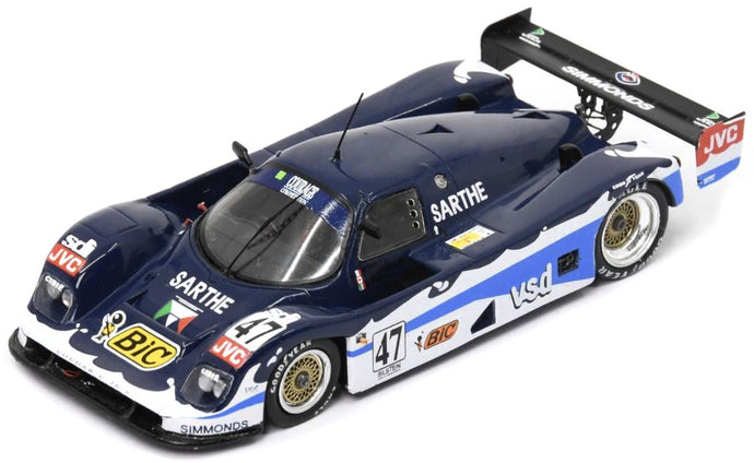 COUGAR C 26 S #47 TROLLE/BOURDONNAIS/BRAND 24H LE MANS 1991 mørk blå/hvid/blå 1:43