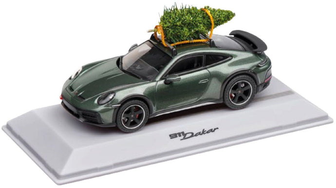 Porsche 911 DAKAR (992) WITH CHRISTMAS TREE mørk grøn 1:43