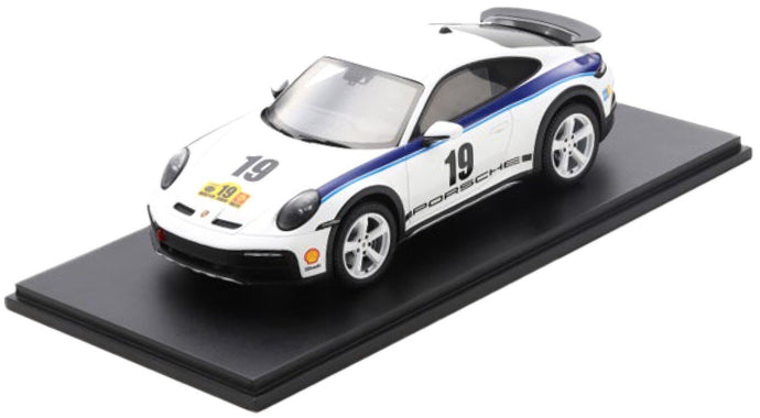 Porsche 911 DAKAR (992) #19 - RALLYE 1974 DESIGN - Limited Edition hvid/blå 1:18