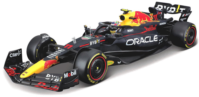 Red Bull RB19 #11 SERGIO PEREZ 2023 mørk blå/rød/gul 1:18 fra Burago