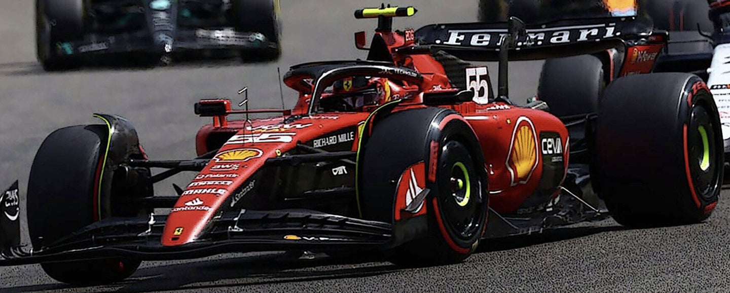 FERRARI F1 SF-23 TEAM SCUDERIA FERRARI N 55 BELGIUM GP 2023 CARLOS SAINZ RED BLACK 1:43