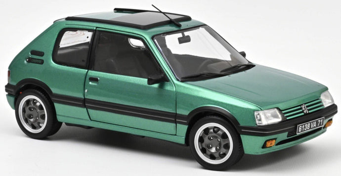 Peugeot 205 GTi 1FRIFFE WITH WINDOWROOF 1991 grøn metallic 1:18