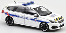 Indlæs billede til gallerivisning PEUGEOT 308 SW 2018 POLICE MUNICIPALE BLUE &amp; YELLOW STRIPING 1:43