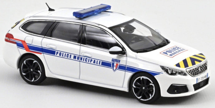 PEUGEOT 308 SW 2018 POLICE MUNICIPALE BLUE & YELLOW STRIPING 1:43