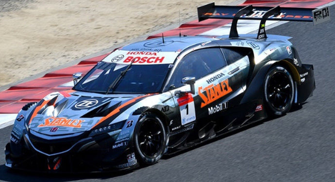 HONDA NSX-GT TEAM STANLEY KUNIMITSU N 1 GT500 CLASS SUPER GT 2021 NAOKI YAMAMOTO - ADASUKE MAKINO SILVER BLACK 1:43