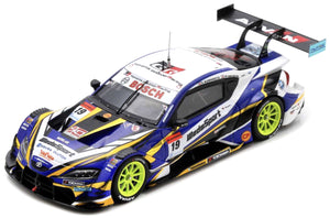 TOYOTA SUPRA GR TEAM WEDSSPORT BANDOH N 19 GT500 CLASS SUPER GT 2020 YUJI KUNIMOTO - RITOMO MIYATA BLUE WHITE YELLOW 1:43