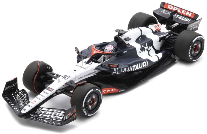 ALPHA TAURI F1 AT04 TEAM ALPHA TAURI N 40 SINGAPORE GP 2023 LIAM LAWSON BLUE WHITE 1:18
