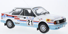 Indlæs billede til gallerivisning SKODA 130LR N 21 RALLY ACROPOLIS 1986 LADISLAV KRECEK - BORIVOJ MOTL WHITE LIGHT BLUE 1:18