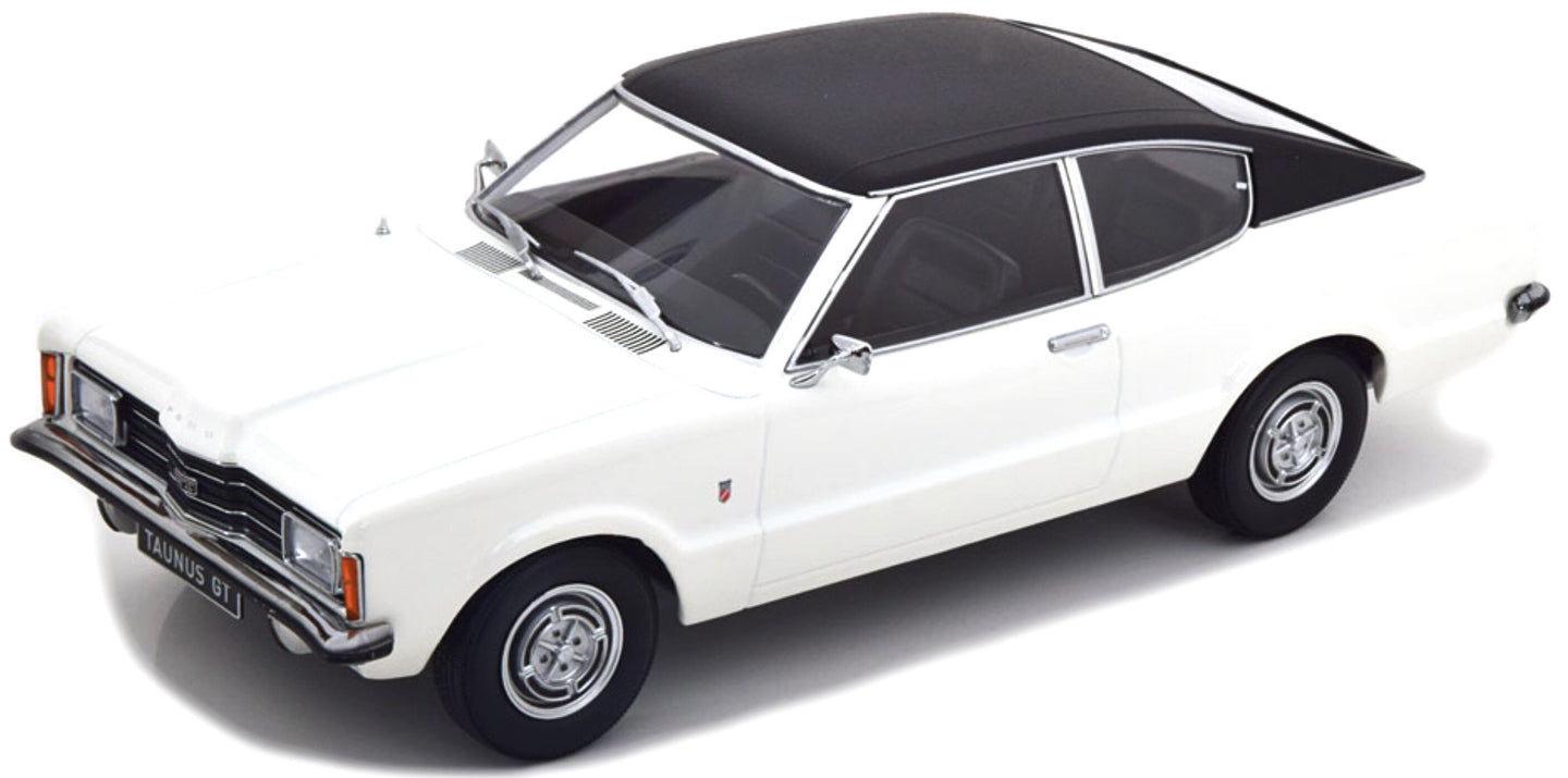 FORD ENGLAND TAUNUS GT COUPE 1971 WHITE BLACK 1:18