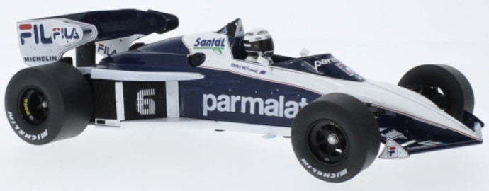 Brabham BT52 #6 RICARDO PATRESE FORMEL 1 GP SOUTH AFRICA 1983 hvid/mørk blå 1:18