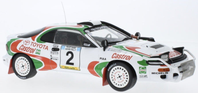 Toyota CELICA TURBO 4WD (ST185) #3 DUNCAN/MUNRO SAFARI RALLY 1993 hvid/rød/grøn 1:18
