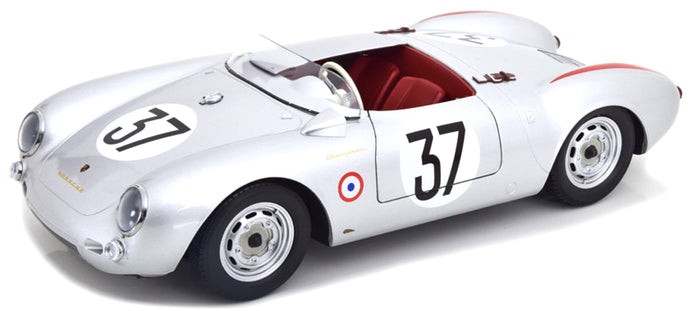 PORSCHE 550 RS SPIDER 1.5L TEAM PORSCHE KG N 37 24h LE MANS 1955 H.POLENSKY - R.VON FRANKENBERG SILVER 1:12