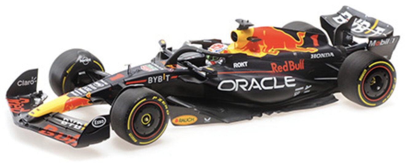 RED BULL F1 RB19 TEAM ORACLE RED BULL RACING N 1 WORLD CHAMPION WINNER BELGIAN GP 2023 MAX VERSTAPPEN MATT BLUE 1:18