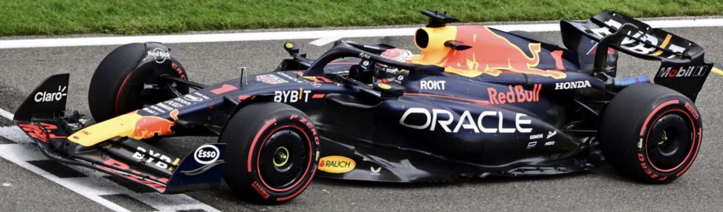 RED BULL F1 RB19 TEAM ORACLE RED BULL RACING N 1 WORLD CHAMPION WINNER BELGIAN GP 2023 MAX VERSTAPPEN MATT BLUE 1:43