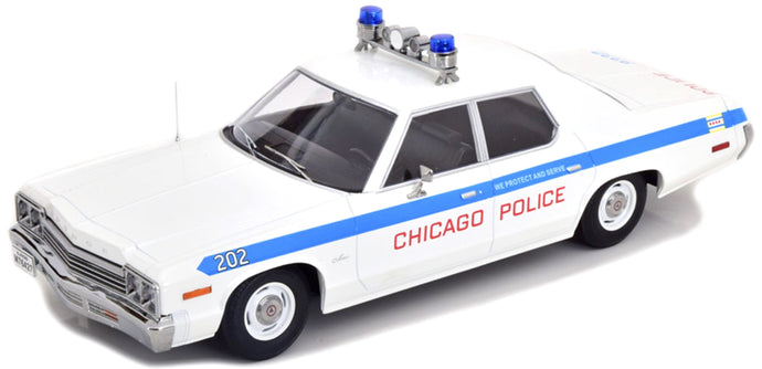 DODGE MONACO CHICAGO POLICE 1974 WHITE LIGHT BLUE 1:18