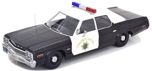 DODGE MONACO CALIFORNIA HIGHWAY PATROL POLICE 1974 BLACK WHITE 1:18