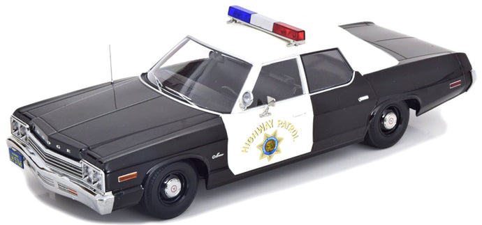DODGE MONACO CALIFORNIA HIGHWAY PATROL POLICE 1974 BLACK WHITE 1:18