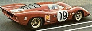 FERRARI 312P 3.0L V12 COUPE TEAM SEFAC N 19 24h LE MANS DIRTY VERSION 1969 CHRIS AMON – PETER SCHETTY RED 1:18