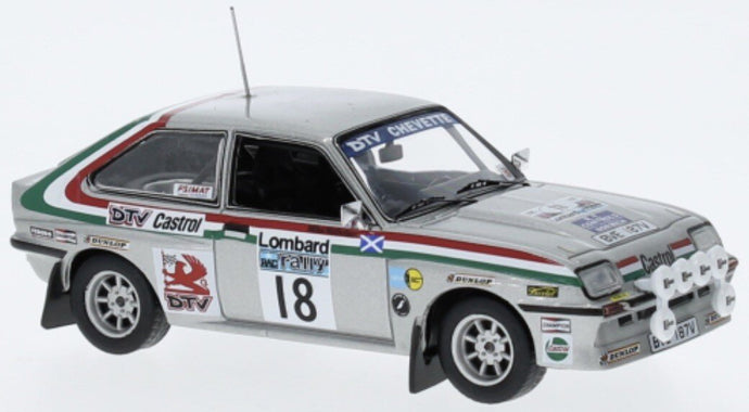 Vauxhall CHEVETTE 2300 HSR #18 McRAE/NICHOLSON RAC RALLY 1980 sølv/grøn/rød 1:43