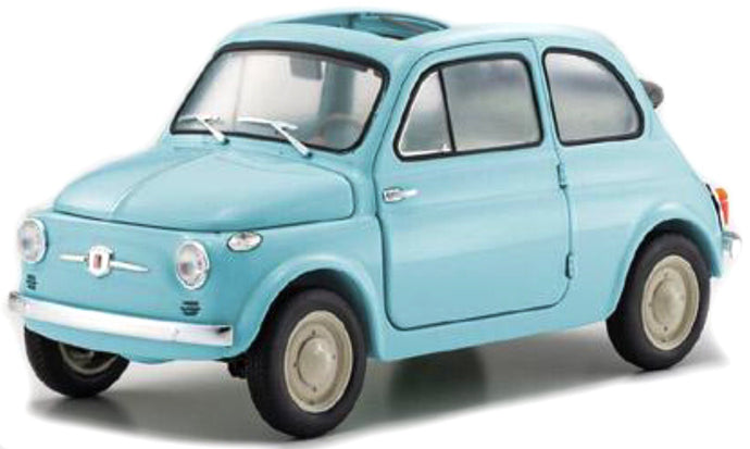 FIAT 500 D CABRIOLET OPEN 1960 CELESTE CROCIERA - LIGHT BLUE 1:18