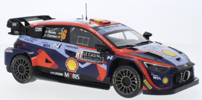 Hyundai i20 N #6 SORDO/CARRERA WRC1 RALLY MONTE CARLO 2023 blå/rød 1:18