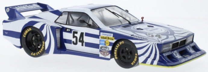 LANCIA BETA MONTECARLO turbo TEAM LANCIA CORSE N 54 WINNER Gr.5 6h SILVERSTONE 1980 WALTER ROHRL - MICHELE ALBORETO BLUE WHITE 1:18