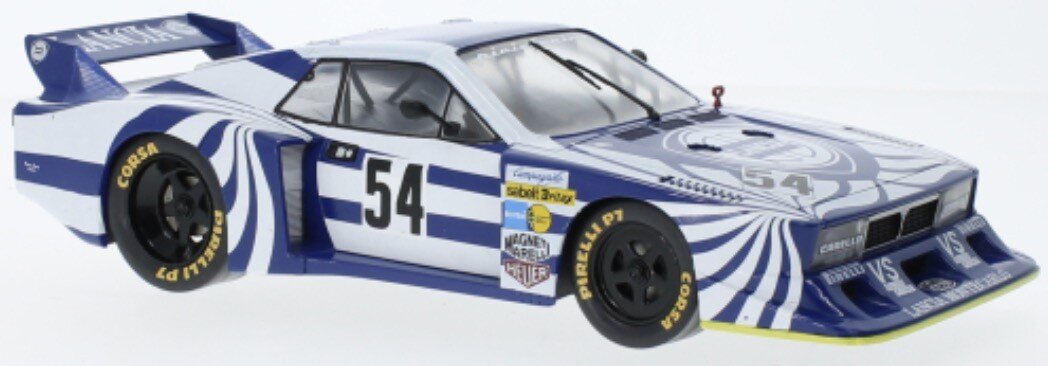 LANCIA BETA MONTECARLO turbo TEAM LANCIA CORSE N 54 WINNER Gr.5 6h SILVERSTONE 1980 WALTER ROHRL - MICHELE ALBORETO BLUE WHITE 1:18