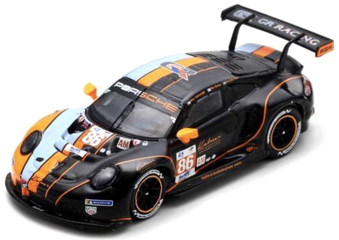 Porsche 911 RSR-19 #86 WAINWRIGHT/BARKER/PERA 3rd LM GTE AM CLASS 24H LE MANS 2023 lys blå/orange/sort 1:87