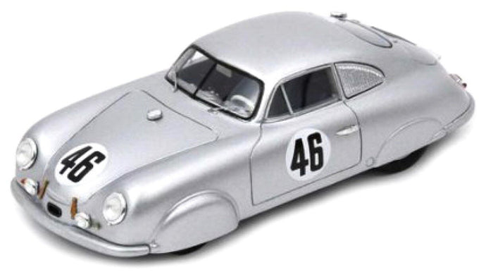 PORSCHE 356 SL COUPE TEAM PORSCHE K.G. N 46 WINNER CLASS 24h LE MANS 1951 AUGUSTE VEUILLET - EDMOND MOUCHE SILVER 1:18