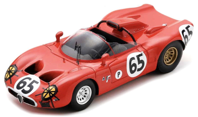 ALFA ROMEO 33 SPIDER TEAM AUTODELTA N 65 12h SEBRING 1967 A.DE ADAMICH - T.ZECCOLI RED 1:43