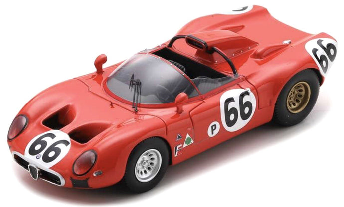 ALFA ROMEO 33 SPIDER TEAM AUTODELTA N 66 12h SEBRING 1967 R.BUSSINELLO - N.GALLI RED 1:43